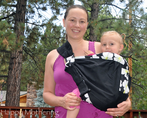 Chrystal wearing Kaylee in the Balboa Baby adjustable sling