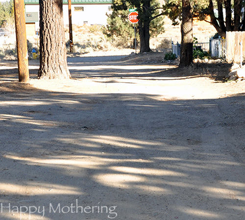 Dirt road in Big Bear City, CA