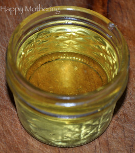 Melted Vapor Rub Ingredients in a glass jar