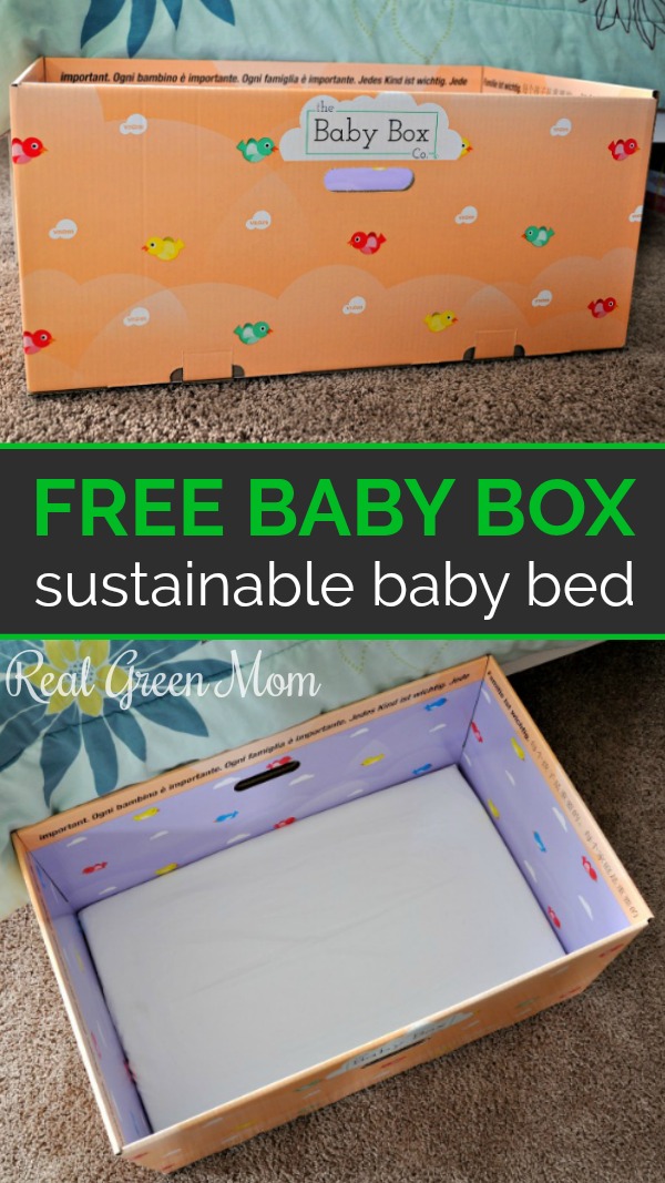 Side view and overhead view of free baby box from Baby Box University