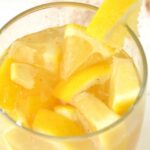 Close up of glass of Lemon Ginger Tonic