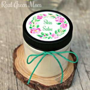 Tub of homemade all purpose skin salve