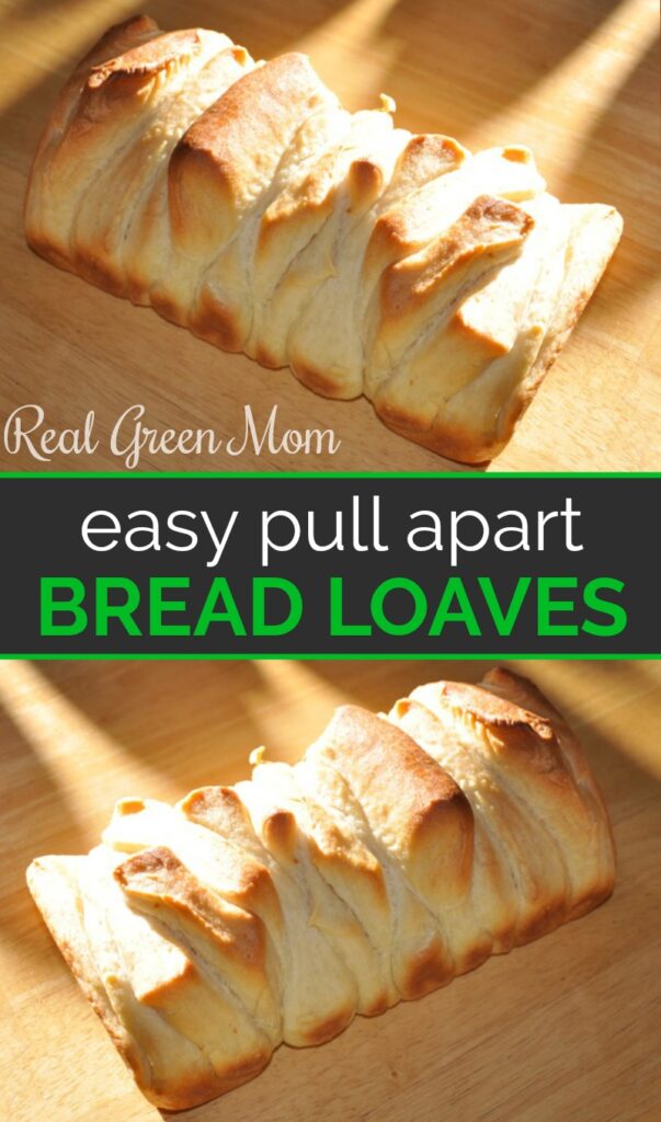 Two pull apart bread loaves resting on cutting boards