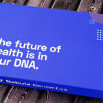 Blue Nebula Genomics whole genome sequencing kit that reads, "the future of health is in your DNA."